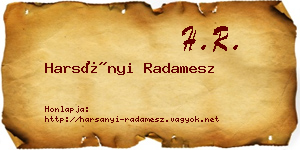 Harsányi Radamesz névjegykártya
